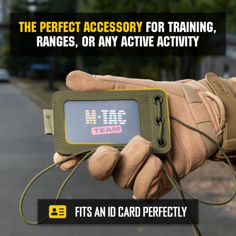 M-Tac Tactical Hanging ID Card and Patch Holder with Hook and Loop Surface and Draw Cord (Olive) - Image 2